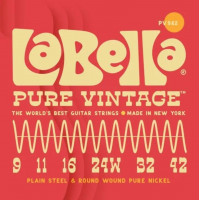 PV942 Pure Vintage Комплект струн для электрогитары, никель, 9-42, La Bella