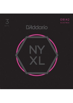 NYXL0942-3P NYXL 3 Комплекта струн для электрогитары, Super Light, 09-42, D'Addario NYXL0942-3P NYXL 3 Комплекта струн для электрогитары, Super Light, 09-42, D'Addario