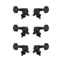 J-02-BK-3+3 Колки для гитары 3+3, черные, Metallor