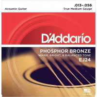 EJ24 Phosphor Bronze Комплект струн для акустической гитары, ф/бронза, True Medium, 13-56, D'Addario