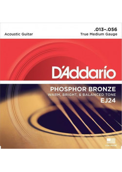 EJ24 Phosphor Bronze Комплект струн для акустической гитары, ф/бронза, True Medium, 13-56, D'Addario