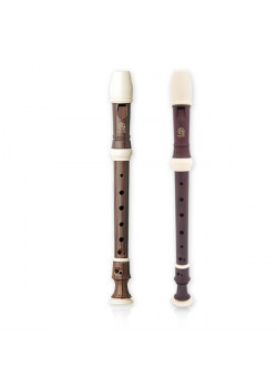 AWR-SW(G) Wood Grain Блокфлейта сопрано, немецкая система, коричневая, 3 части, Angel