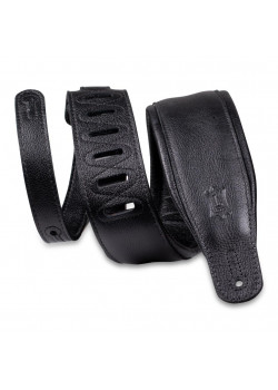 M26GP-BLK-BLK Ремень для гитары, кожаный, черный, Levy's
