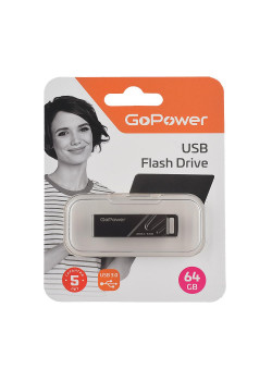 00-00025967 Titan Флеш-накопитель 64GB USB3.0, металл, черный графит, GoPower