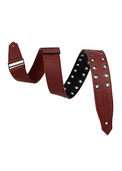 M80RBEY-BRG Rebel Leathers Series Ремень для гитары, кожаный, бордовый, Levy's