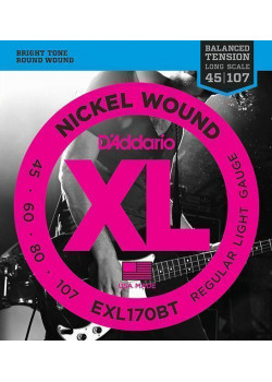 EXL170BT Nickel Wound Комплект струн для бас-гитары, Regular Light, .45-107, D'Addario