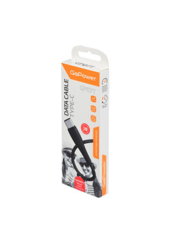 00-00022800 Кабель GP07T USB (m)-Type-C (m) 1.0м 2.4A, силикон, черный, GoPower
