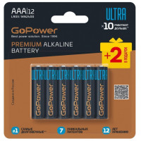 00-00035159 Ultra Элемент питания LR03 AAA BL10+2 щелочной 1.5V, GoPower