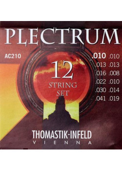 AC210 Plectrum Комплект струн для 12-струнной акустической гитары, сталь/бронза, 010-041, Thomastik