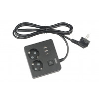 PC-1B-2M PowerCube Удлинитель, 2 розетки, 3 USB-порта, Электрическая мануфактура