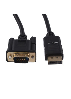 00-00027497 Кабель DisplayPort (m)-VGA (m) 1.8м ПВХ, черный, GoPower