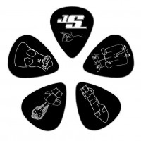 1CBK4-10JS Joe Satriani Медиаторы, черные, 10шт, средние, Planet Waves