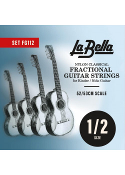 FG112 Комплект струн для классической гитары размером 1/2, посеребренные, La Bella
