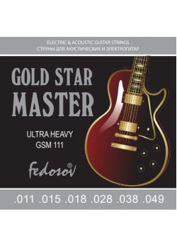 GSM111 Gold Star Master Ultra Heavy Комплект струн для электрогитары, нерж. сплав, 11-49, Fedosov
