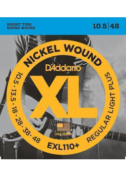 EXL110+ Nickel Wound Комплект струн для электрогитары, Regular Light Plus, 10.5-48, D'Addario