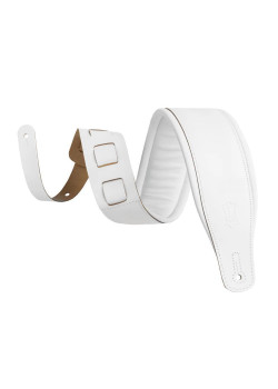 M26PD-WHT-WHT Amped Leather Series Ремень для гитары, кожаный, белый, Levy's