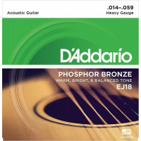 EJ18 Phosphor Bronze Комплект струн для акустической гитары, фосфорная бронза, 14-59, D'Addario